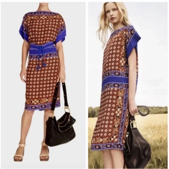 Chloe Silk Midi Handkerchief Dress Y2K 40 - Picture 1 of 10